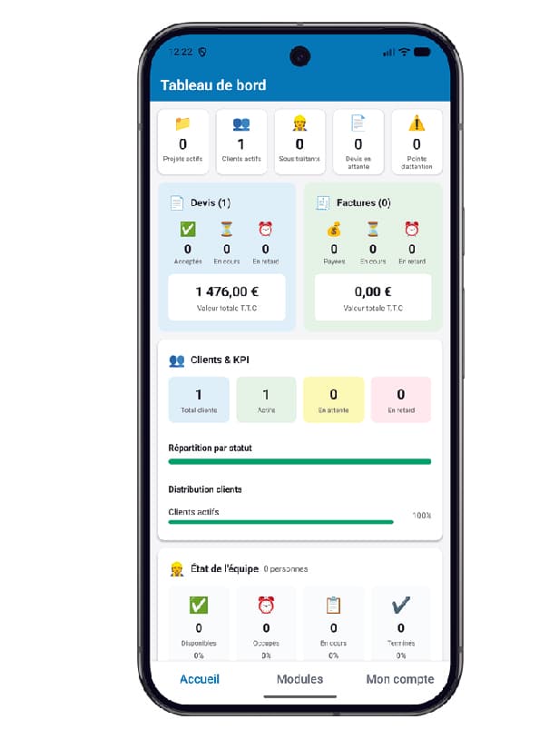 Tableau de bord StructiPro
